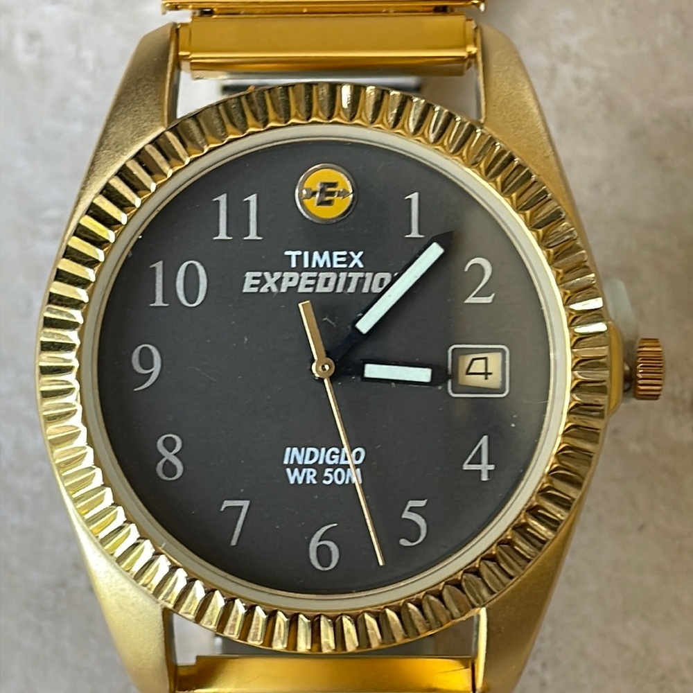 Timex Expedition men battery indiglo extension band water resistant 50m w/date